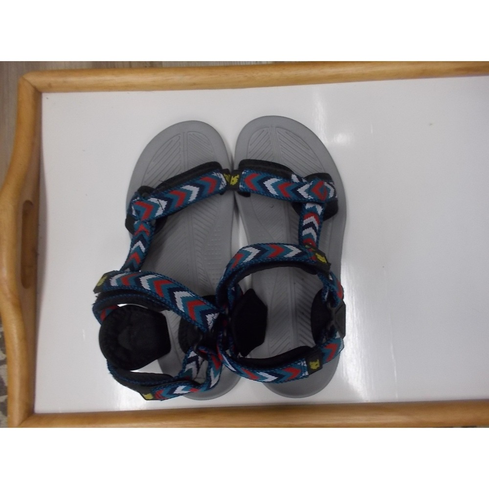 Camel Crown Women Hiking Sandals Chevron Straps Grey Blue Red K02340600 Size 7